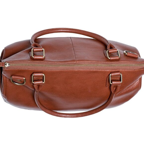 Brown Leather Tote with Gold Hardware - Picture 8 of 8